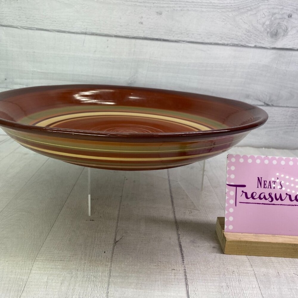 Raymond Waites Certified Intl RONDO Brown Rust Yellow 15" Pasta Serving Bowl